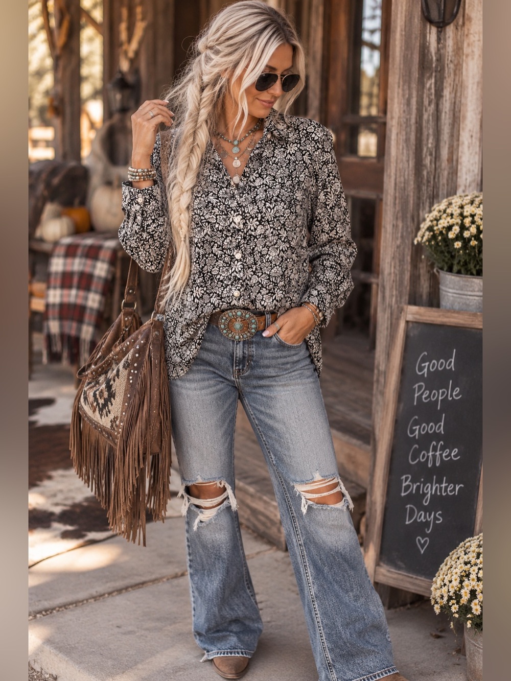 Loft Floral Cotton Button Down